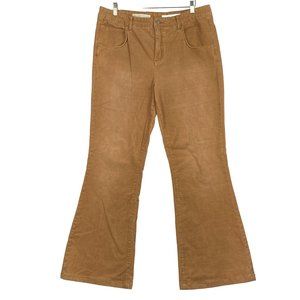 Pilcro Corduroy Flare‎ Pants Lace-Up Back High Rise Size 33 (35x31)